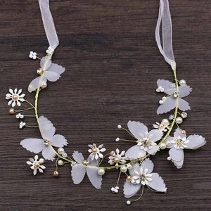 Butterfly Ribbon Headbands Bride Wedding Hair Jewelry