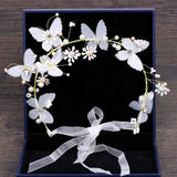 Butterfly Ribbon Headbands Bride Wedding Hair Jewelry