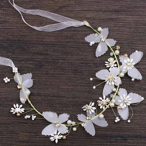 Butterfly Ribbon Headbands Bride Wedding Hair Jewelry
