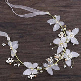 Butterfly Ribbon Headbands Bride Wedding Hair Jewelry