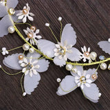 Butterfly Ribbon Headbands Bride Wedding Hair Jewelry