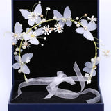Butterfly Ribbon Headbands Bride Wedding Hair Jewelry