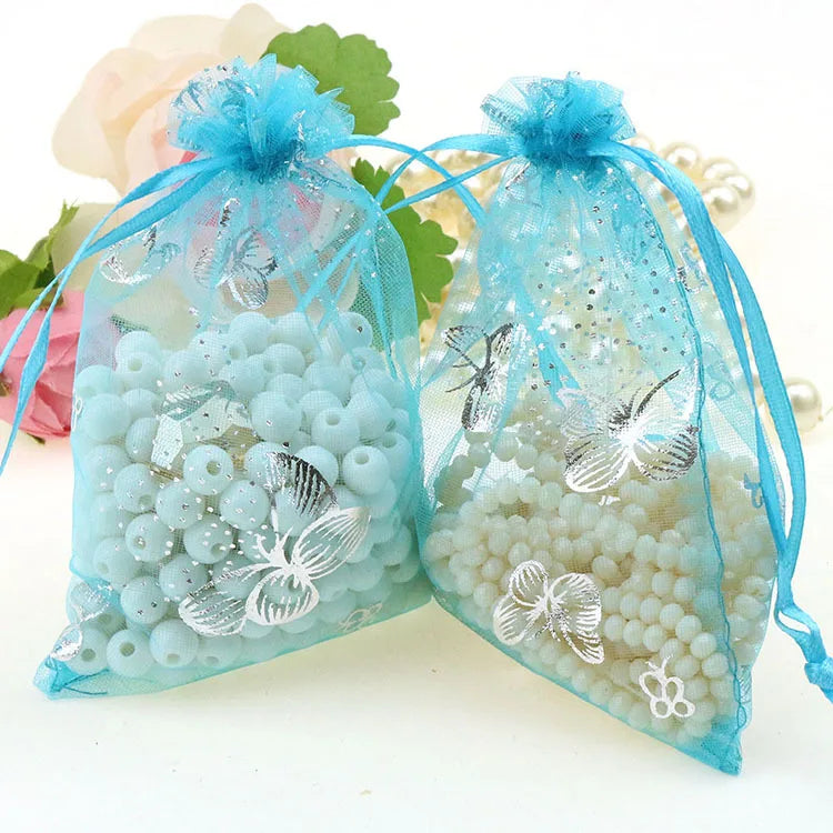 Butterfly Lake Bronzing Organza Jewelry Bags 100pcs/lot