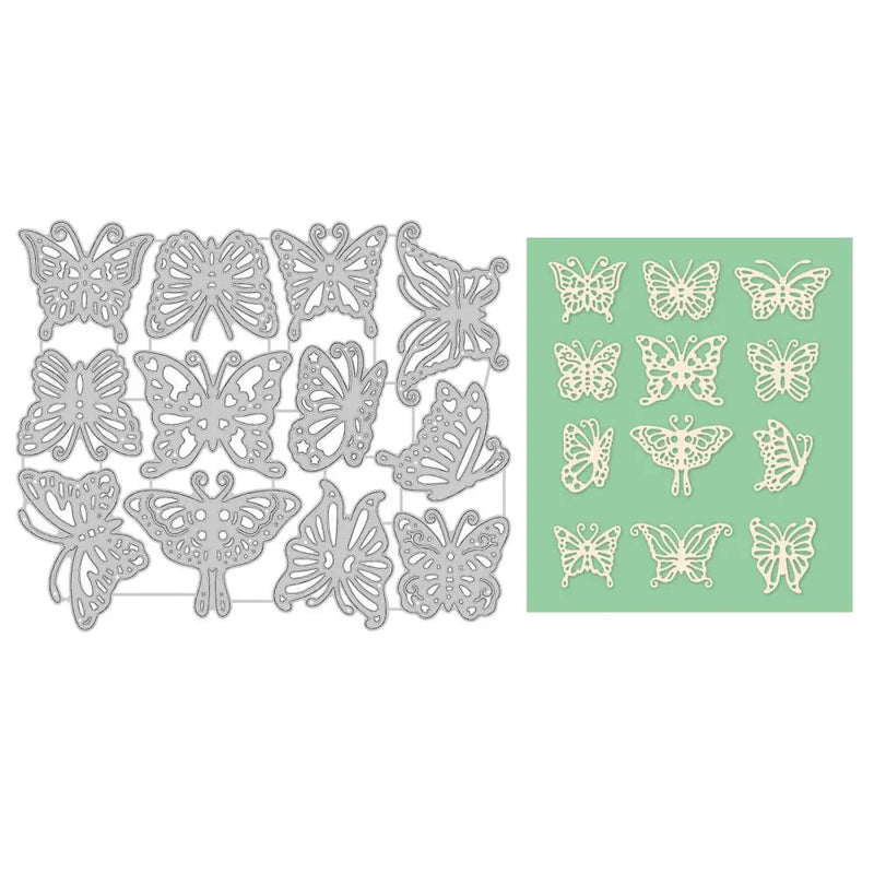 Butterfly Metal Cutting Dies 12 Butterflies Cuts Die Embossing Stencils