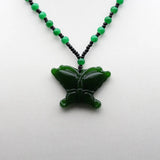 Butterfly Natural Green Jade Pendant Necklace Jadeite Jewelry