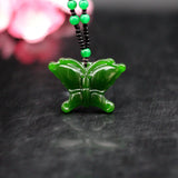 Butterfly Natural Green Jade Pendant Necklace Jadeite Jewelry