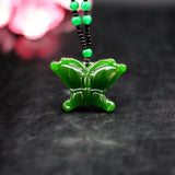 Butterfly Natural Green Jade Pendant Necklace Jadeite Jewelry