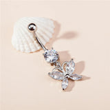 Crystal Heart Belly Button Ring Navel Piercing Body Jewelry