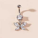 Crystal Heart Belly Button Ring Navel Piercing Body Jewelry