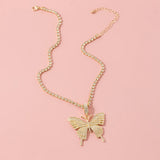 Butterfly Necklace Chains With Diamond Pendant For Women