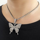 Butterfly Necklace Chains With Diamond Pendant For Women