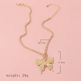 Butterfly Necklace Chains With Diamond Pendant For Women