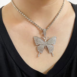 Butterfly Necklace Chains With Diamond Pendant For Women