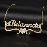 Butterfly Necklace Name Necklace - Personalized Jewelry Stainless Steel Necklace