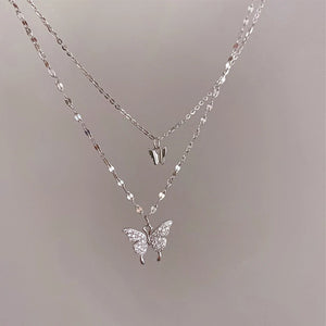 Butterfly Necklace with Zircon Animal Choker Party Gift