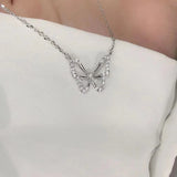 Butterfly Necklace with Zircon Animal Choker Party Gift