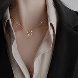 Butterfly Necklace with Zircon Animal Choker Party Gift
