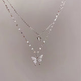 Butterfly Necklace with Zircon Animal Choker Party Gift