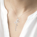 Personalized Butterfly Name Necklace for Women, Stainless Steel Letter Pendant