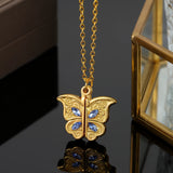 Custom Butterfly Photo Necklace for Women, Personalized Memory Pendant Jewelry