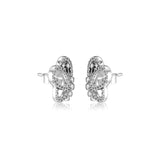 Butterfly Stud Earrings 925 Sterling Silver Clear CZ