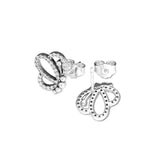 Butterfly Stud Earrings 925 Sterling Silver Clear CZ
