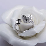 Butterfly Pearl Ring Mountings Silver Jewelry