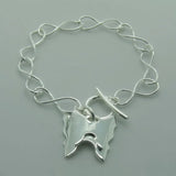 Butterfly Pendant Bracelet 925 Silver Hollow Chain Girl Gift