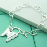Butterfly Pendant Bracelet 925 Silver Hollow Chain Girl Gift