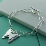 Butterfly Pendant Bracelet 925 Silver Hollow Chain Girl Gift