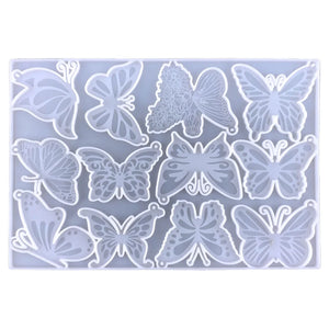 Butterfly Pendant Crystal Epoxy Resin Mold Keychain Jewelry Silicone Mould
