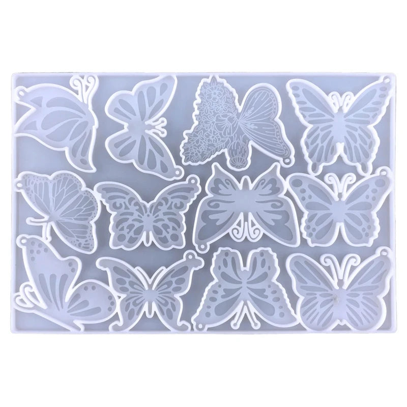 Butterfly Pendant Crystal Epoxy Resin Mold Keychain Jewelry Silicone Mould