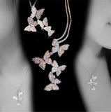 Butterfly Pendant S925 Silver Zircon Stone Necklace Choker