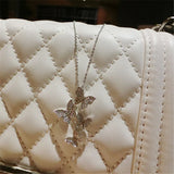 Butterfly Pendant S925 Silver Zircon Stone Necklace Choker