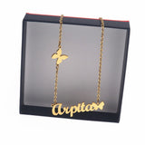 Butterfly Pendant Name Necklace Women BFF Jewelry