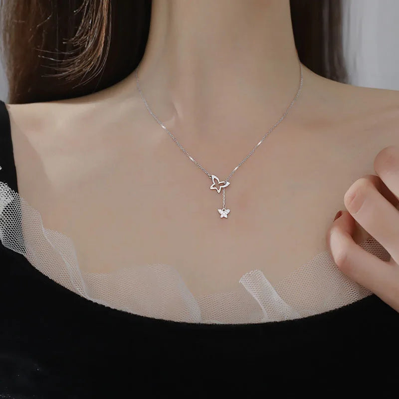 Butterfly Pendant Necklace Women Clavicle Chains Korea Accessories