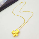 Butterfly Pendant Necklace 3D 24k Plated Chain Wedding Party Jewelry