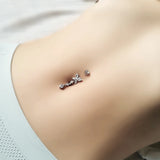 Butterfly Piercing Belly Button Navel Ring 925 Sterling Jewelry
