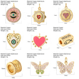 Butterfly Red Heart Greek Eye Charms for DIY Jewelry