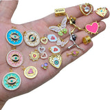 Butterfly Red Heart Greek Eye Charms for DIY Jewelry
