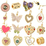Butterfly Red Heart Greek Eye Charms for DIY Jewelry