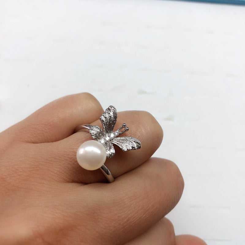 Butterfly Ring Mountings for Pearls Stones Wedding Accessories