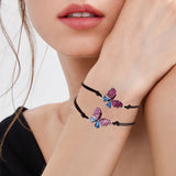 Butterfly Rope Bracelets Couples Relationship Bracelets Adjustable Rope