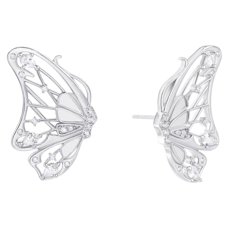 S925 Silver Butterfly Stud Earrings CZ 925 Sterling Silver