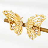 S925 Silver Butterfly Stud Earrings CZ 925 Sterling Silver