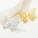 S925 Silver Butterfly Stud Earrings CZ 925 Sterling Silver