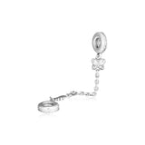 Butterfly Safety Chain Charm for Bracelet, 925 Sterling Silver Metal Beads