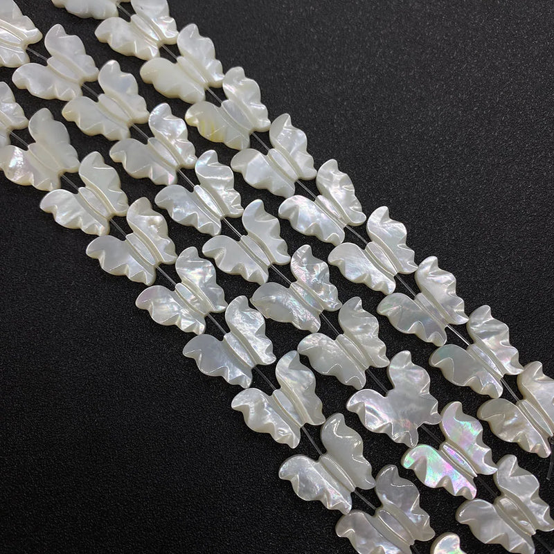 Butterfly Natural Shell Beads 16x18mm Mother-of-pearl Necklace Earrings