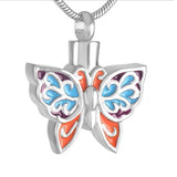 Butterfly Ash Holder Urn Necklace Stainless Steel Cremation Memorial Jewelry