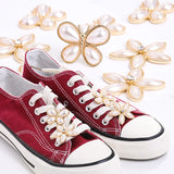 Butterfly Shape Pearl Claw Sets Pointback Shoes Decoration
